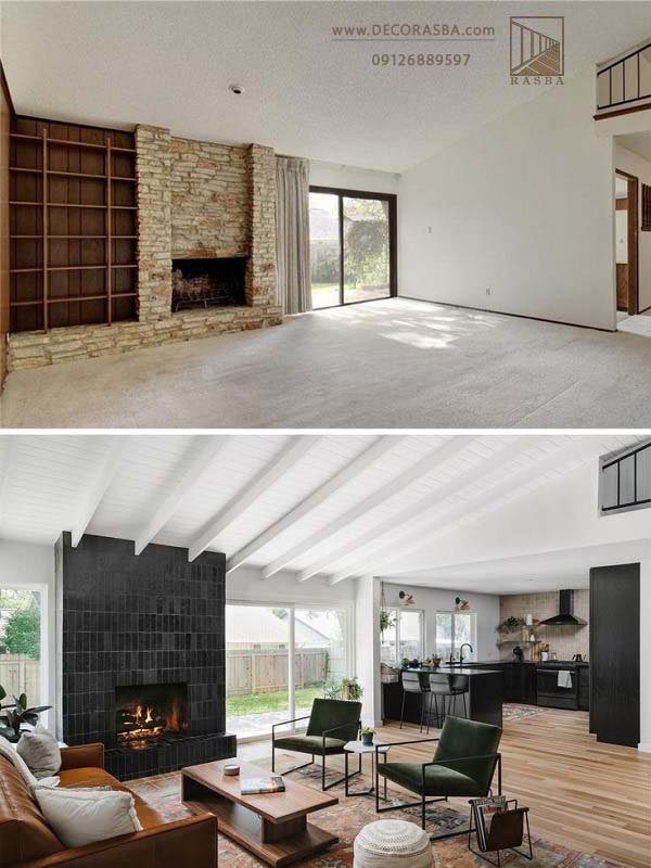 عکس قبل و بعد بازسازی خانه مسکونی