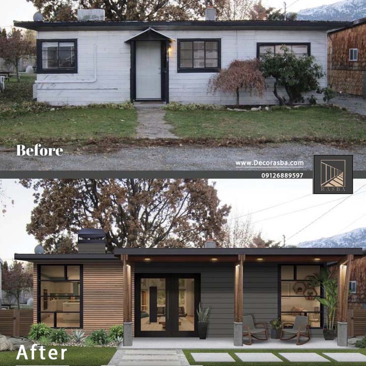 عکس قبل و بعد بازسازی منزل ویلایی