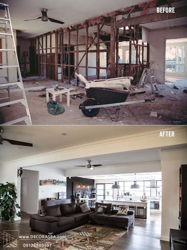 عکس قبل و بعد بازسازی منزل مسکونی