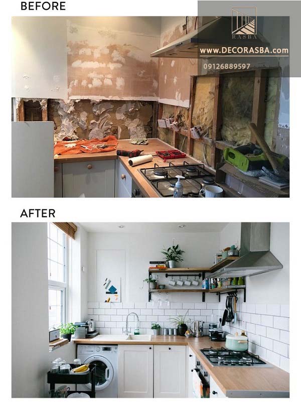 عکس قبل و بعد دکوراسیون منزل (آشپزخانه)