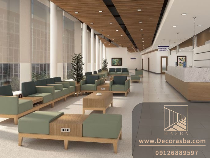 سالن انتظار فضای درمانی با مبلمان راحت و رنگ مناسب پس از بازسازی 