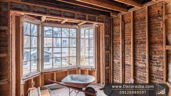 تصویری از بازسازی بنا در کنار پنجره 