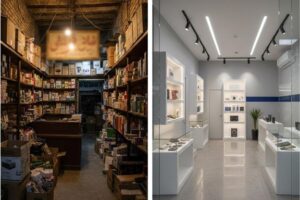 ایده بازسازی ساختمان تجاری، فروشگاه و مغازه + (مراحل، مجوز و هزینه) 81 سبک بازسازی دکور فروشگاه