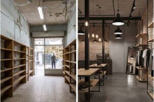 ایده بازسازی ساختمان تجاری، فروشگاه و مغازه + (مراحل، مجوز و هزینه) 84 سبک صنعتی بازسازی فروشگاه