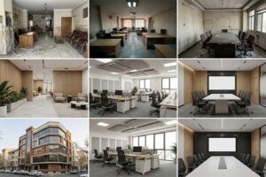 ایده بازسازی ساختمان اداری و دفترکار + (مراحل، مجوز و هزینه) 69 بازسازی جزئی ساختمان اداری