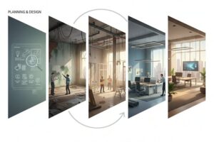 ایده بازسازی ساختمان اداری و دفترکار + (مراحل، مجوز و هزینه) 73 مراحل بازسازی اداری