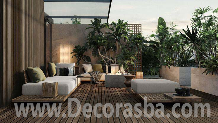 بازسازی بالکن و تراس در ساختمان 69 استفاده از مبلمان و دکور در بازسازی بالکن