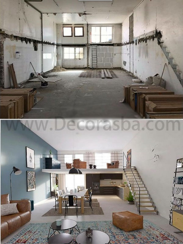 مراحل بازسازی خانه های کوچک به همراه عکس قبل و بعد