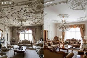 مراحل بازسازی سقف خانه + (انواع روش ها و متریال) 57 بازسازی سقف پذیرایی