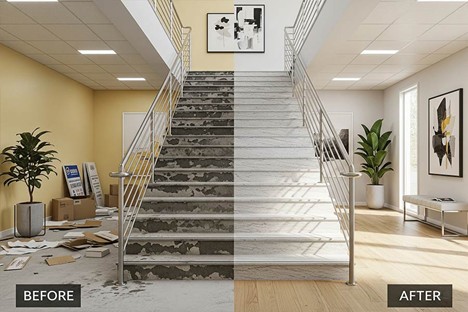 بازسازی راه پله ساختمان