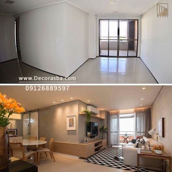 عکس قبل و بعد از بازسازی آپارتمان قدیمی