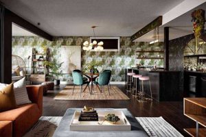 +15 دکوراسیون کاغذ دیواری برای فضاهای مختلف + (جدیدترین رنگ و مدل ها) 95 دکوراسیون کاغذ دیواری