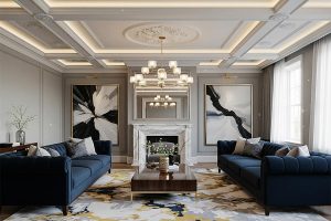 گچبری سقف پذیرایی