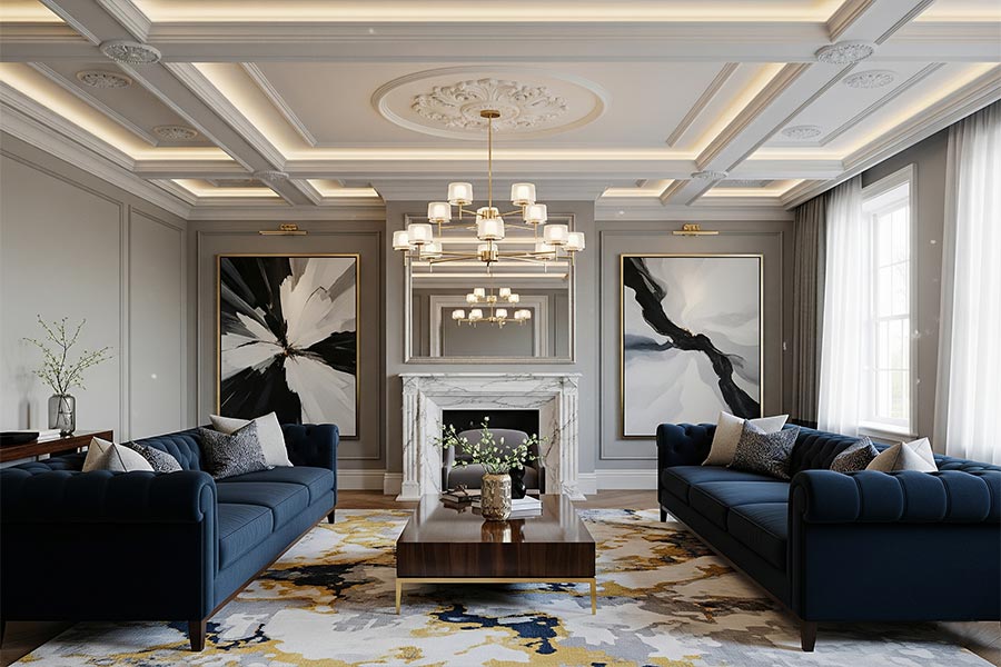 گچبری سقف پذیرایی