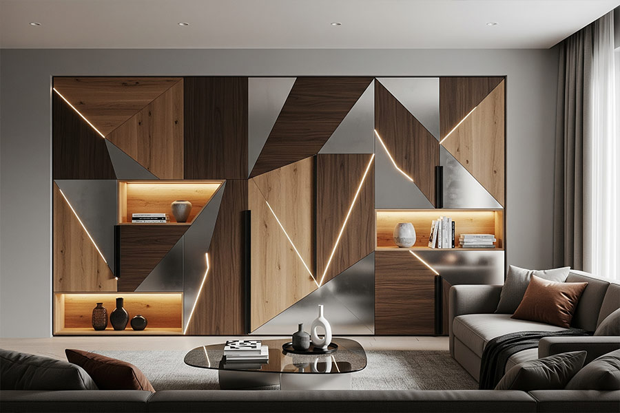 14 طرح کمد دیواری پذیرایی شیک + (نکات چیدمان و طراحی) 70 کمد دیواری پذیرایی جدید