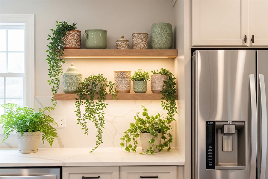 +12 ایده دکور کابینت کنار یخچال + (بهترین مکان قرارگیری یخچال) 67 مدل دکور کابینت بغل یخچال