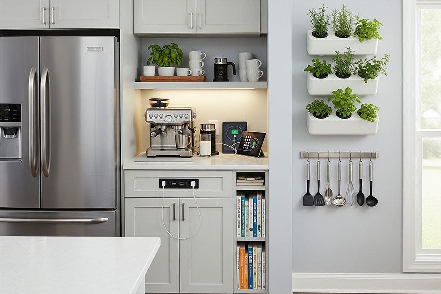 +12 ایده دکور کابینت کنار یخچال + (بهترین مکان قرارگیری یخچال) 68 دکور کابینت یخچال