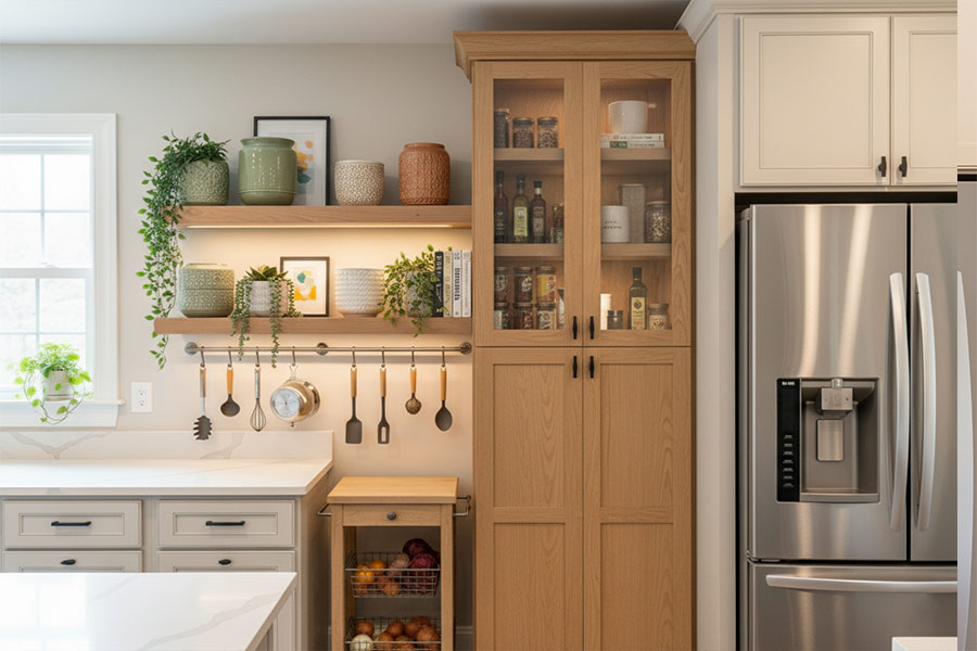 +12 ایده دکور کابینت کنار یخچال + (بهترین مکان قرارگیری یخچال) 71 مدل دکور کنار یخچال