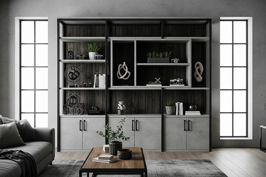 14 طرح کمد دیواری پذیرایی شیک + (نکات چیدمان و طراحی) 72 کمد دیواری پذیرایی کوچک