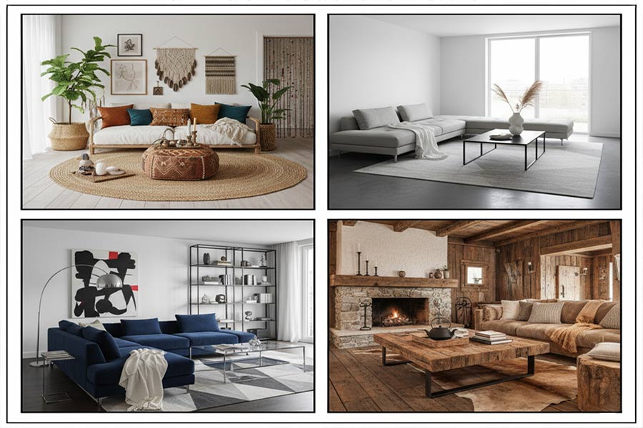 تفاوت سبک بوهو با سبک‌های مینیمال، مدرن و روستیک