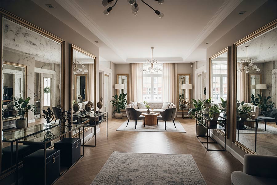 +25 طرح آینه دکوراتیو در دکوراسیون داخلی + (مکان های ایده آل نصب) 130 آینه دکوراتیو جدید