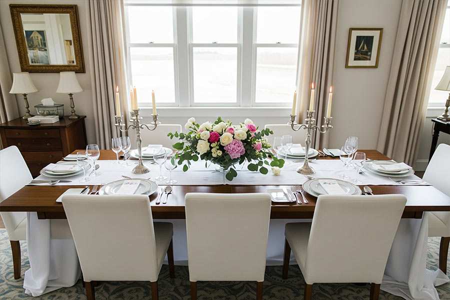 18 مدل دکور میز ناهار خوری + (ایده چیدمان شیک براساس ابعاد فضا) 89 دکور رو میز ناهار خوری