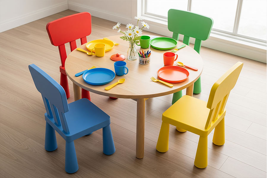 18 مدل دکور میز ناهار خوری + (ایده چیدمان شیک براساس ابعاد فضا) 96 دکور میز و صندلی ناهار خوری کودک