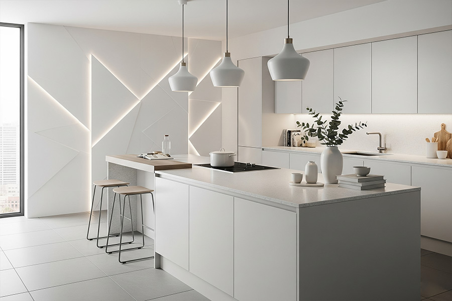 +10 طرح کناف دیوار + (مراحل اجرا و نحوه نگهداری) 72 کناف دیوار آشپزخانه