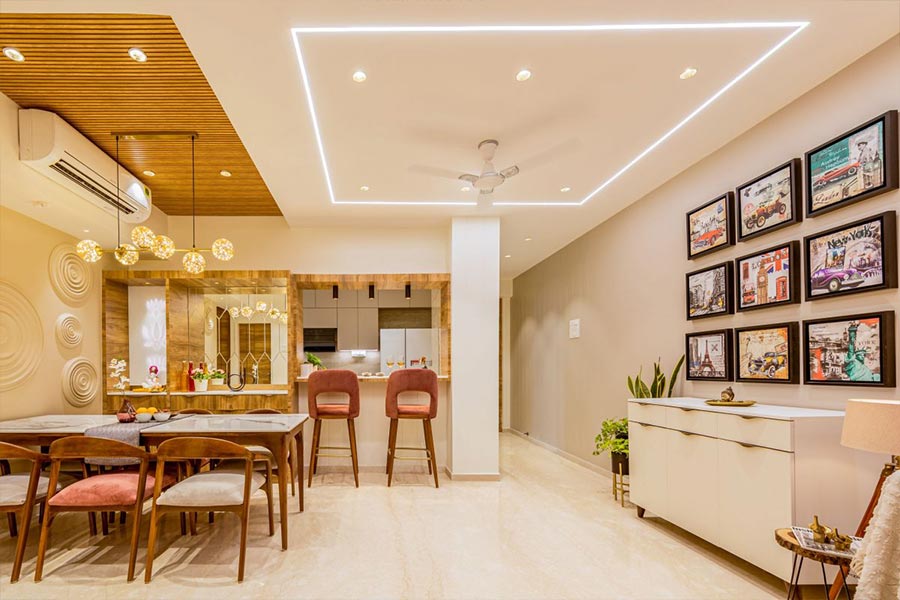+15 ایده طراحی سقف مدرن برای فضاهای مختلف + (نکات انتخاب متریال) 83 طراحی سقف کناف
