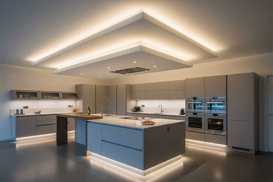 +12 مدل کناف سقف پذیرایی جدید + (نکات طراحی ساده و شیک) 74 کناف سقف آشپزخانه