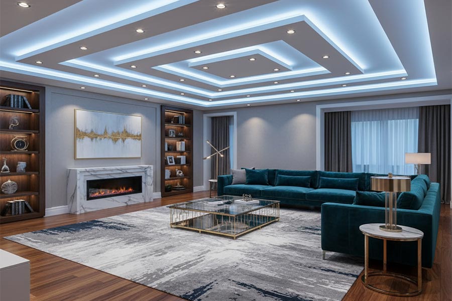 +12 مدل کناف سقف پذیرایی جدید + (نکات طراحی ساده و شیک) 73 کناف سقف پذیرایی