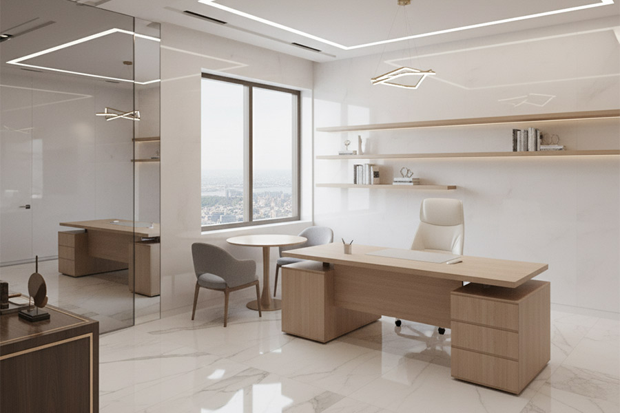 طراحی اتاق مدیریت لاکچری + (نحوه چیدمان، انتخاب رنگ، مبلمان و اکسسوری) 94 اتاق مدیریت کوچک