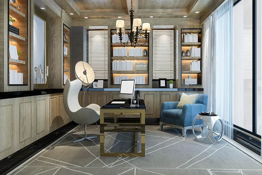 طراحی اتاق مدیریت لاکچری + (نحوه چیدمان، انتخاب رنگ، مبلمان و اکسسوری) 89 عکس اتاق مدیریت