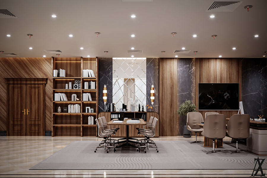 طراحی اتاق مدیریت لاکچری + (نحوه چیدمان، انتخاب رنگ، مبلمان و اکسسوری) 84 اتاق مدیریت لاکچری
