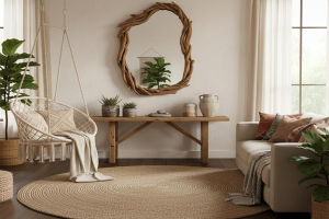 +25 طرح آینه دکوراتیو در دکوراسیون داخلی + (مکان های ایده آل نصب) 133 آینه سبک روستیک و بوهو