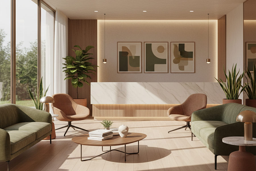 دکوراسیون اتاق انتظار مطب