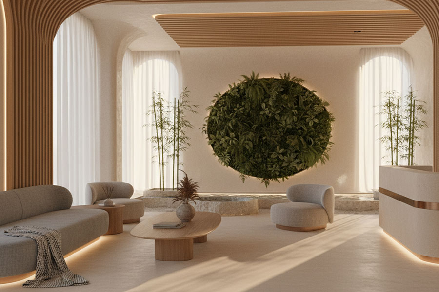 دکوراسیون کلینیک زیبایی سبک ارگانیک مدرن