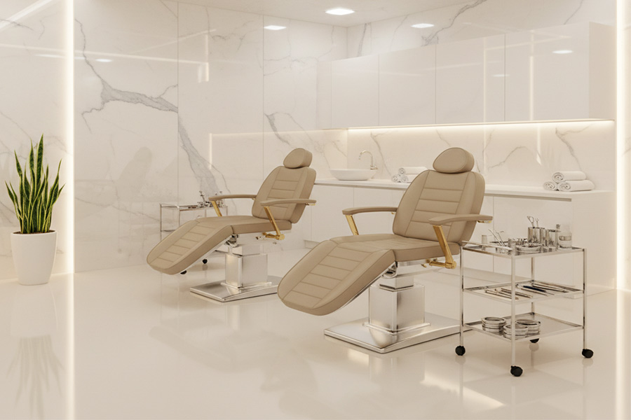 دکوراسیون اتاق‌ درمان و مشاوره کلینیک زیبایی