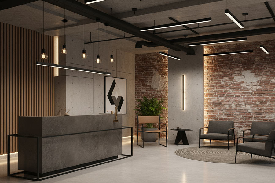 دکوراسیون کلینیک زیبایی سبک صنعتی