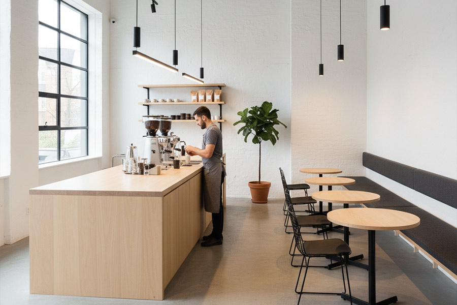 دکوراسیون کافه (+15 ایده ترند دیزاین دکور کافه قهوه) 75 انتخاب رنگ در دکور کافه