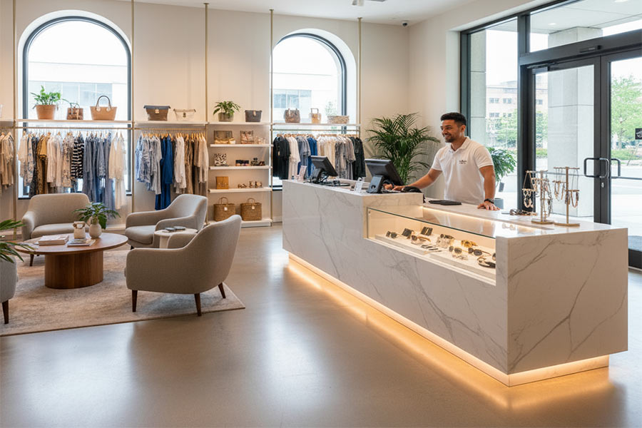 دکوراسیون مغازه پوشاک زنانه و مردانه