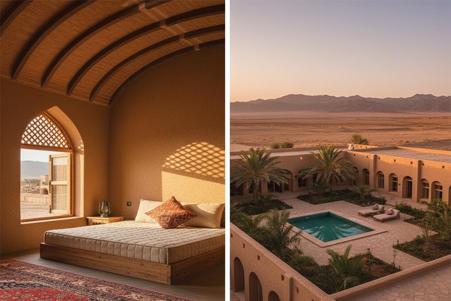 طراحی اقامتگاه بوم گردی + (اصول، ضوابط طراحی اقامتگاه گردشگری) 86 اقامتگاه بوم گردی سنتی ایرانی