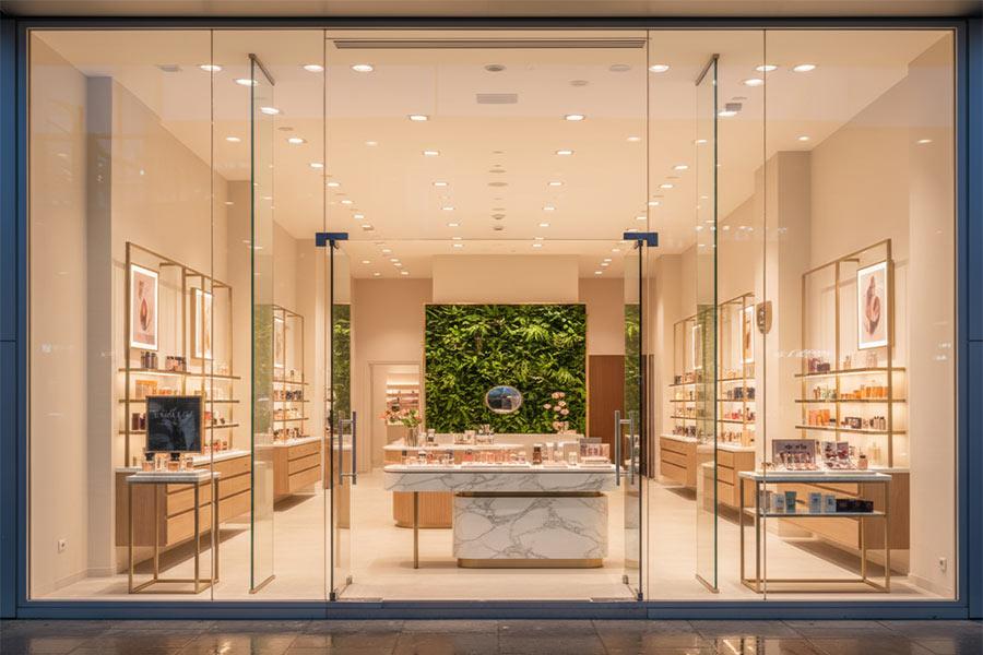 دکوراسیون لوازم آرایشی و بهداشتی + (مشاوره، طراحی و اجرا) 84 دکور مغازه آرایشی