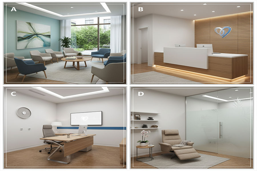 دکوراسیون مطب پزشک قلب + (مشاوره، طراحی، اجرا) 84 دکوراسیون مطب پزشک قلب