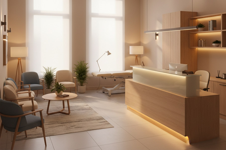 دکوراسیون مطب پزشک قلب + (مشاوره، طراحی، اجرا) 78 نورپردازی دکوراسیون مطب پزشک قلب