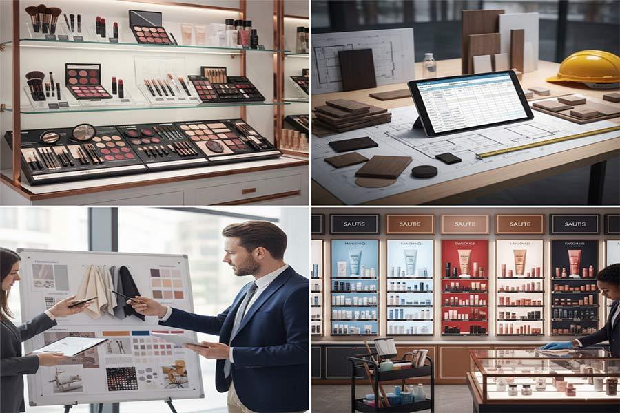 دکوراسیون لوازم آرایشی و بهداشتی + (مشاوره، طراحی و اجرا) 96 دکوراسیون مغازه ارایشی کوچک