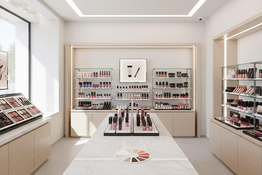 دکوراسیون لوازم آرایشی و بهداشتی + (مشاوره، طراحی و اجرا) 85 دکور مغازه لوازم ارایشی