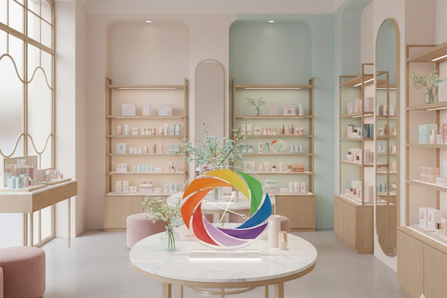 دکوراسیون لوازم آرایشی و بهداشتی + (مشاوره، طراحی و اجرا) 86 دکور مغازه آرایشی