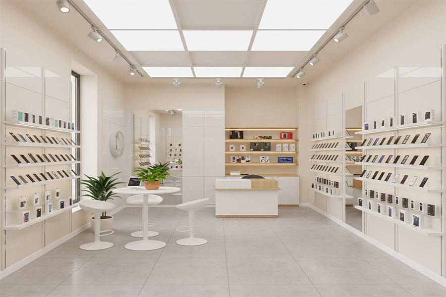 دکوراسیون موبایل فروشی و لوازم جانبی و تعمیرات + (مشاوره، طراحی و اجرا) 96 دکور مغازه موبایل