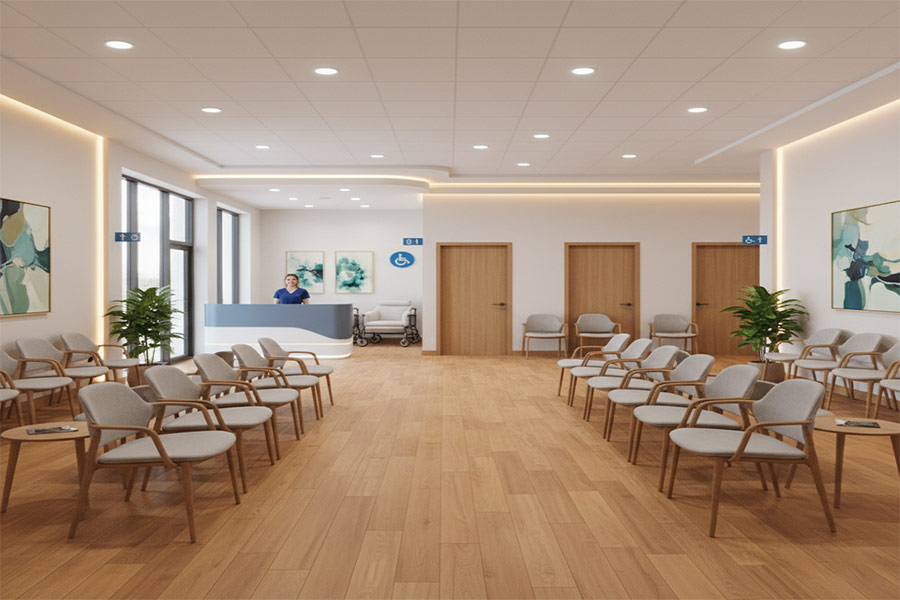 طراحی سالن انتظار دکوراسیون مطب سونوگرافی و رادیولوژی